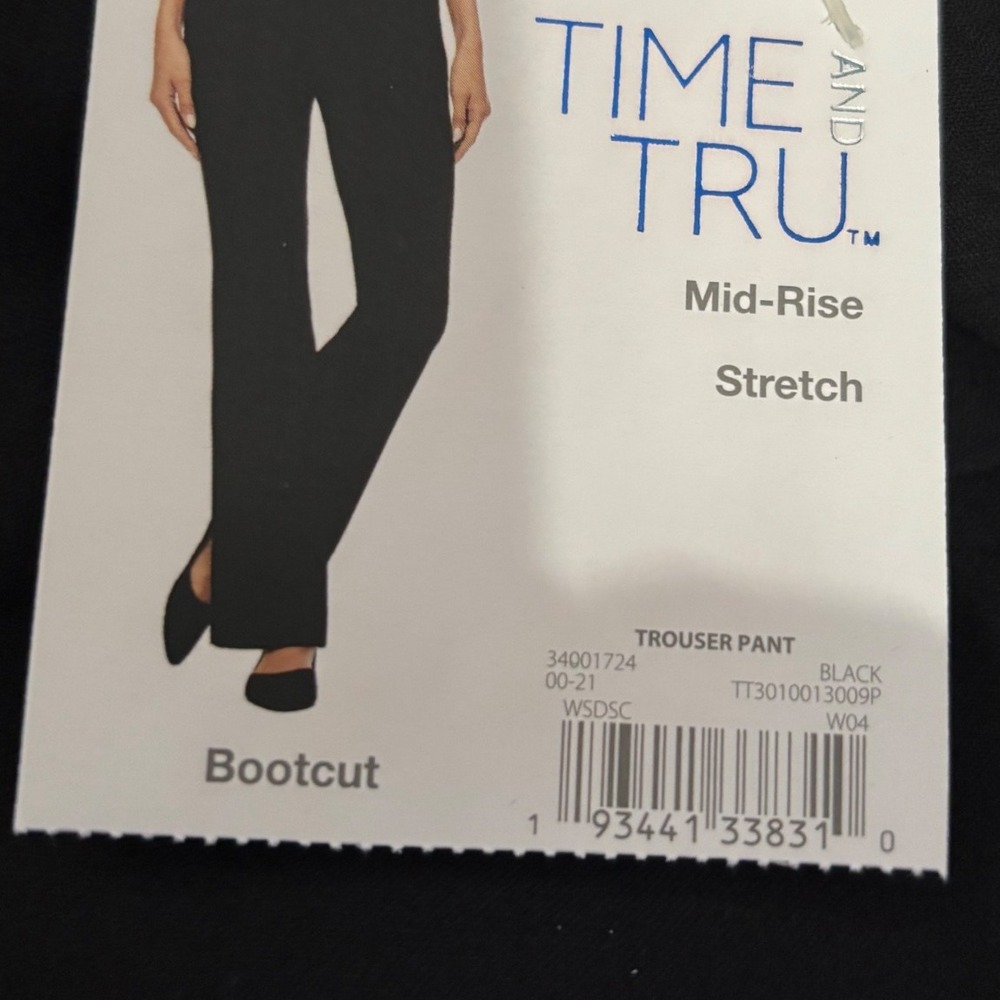 Time and Tru Women Black Trouser Pants 12 P Mid-Rise Bootcut Work‎ Casual - Picture 7 of 10